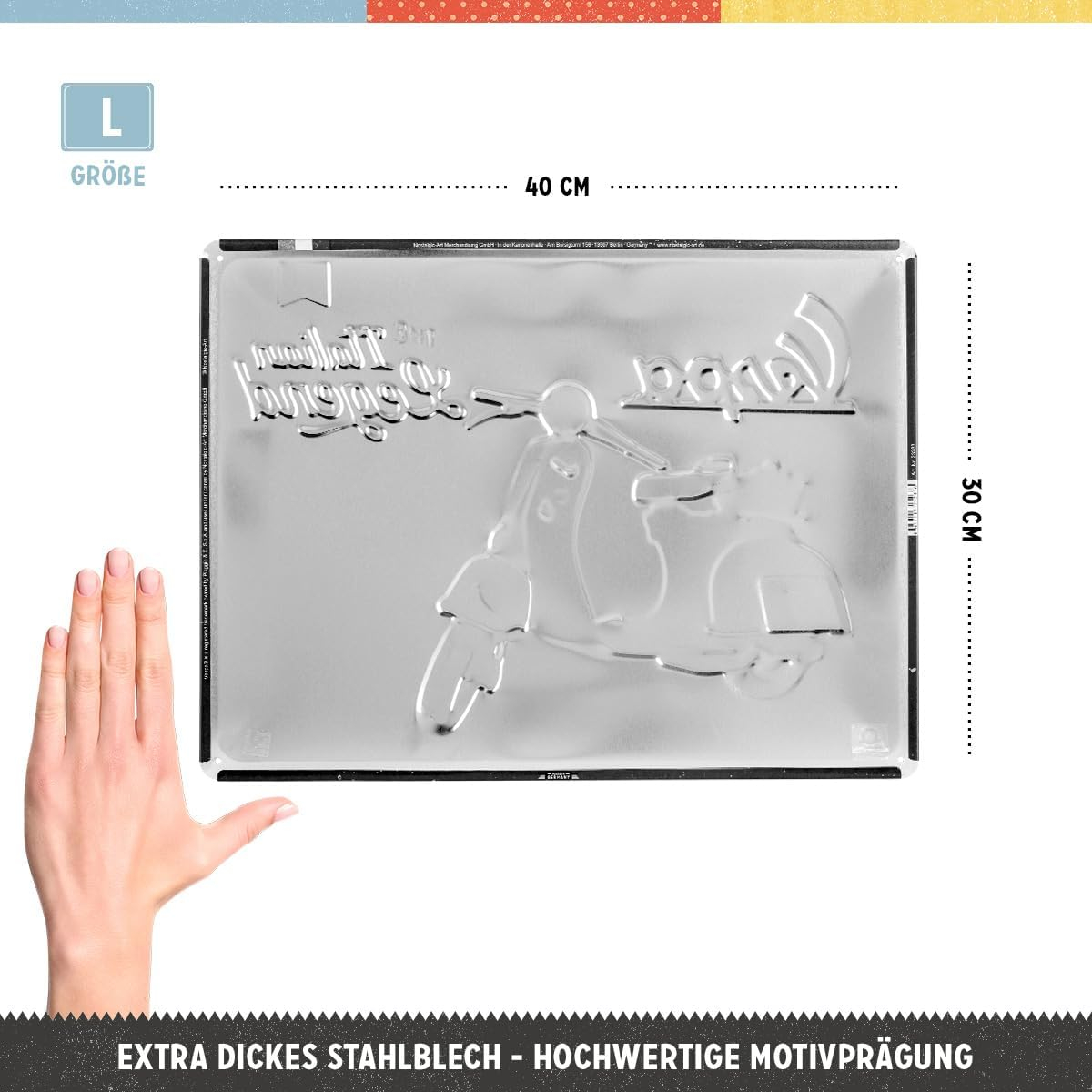 Placa decor metalica 30x40cm Vespa - Italian Legend - Legenda Italieneasca [2]