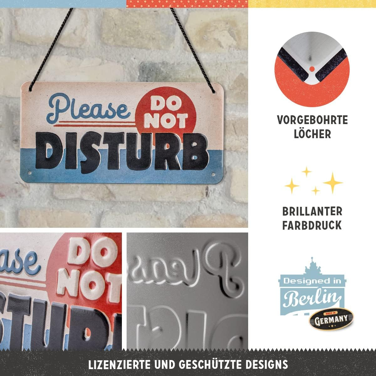 Placa decor metalica cu snur Do Not Disturb - Nu deranjati [4]