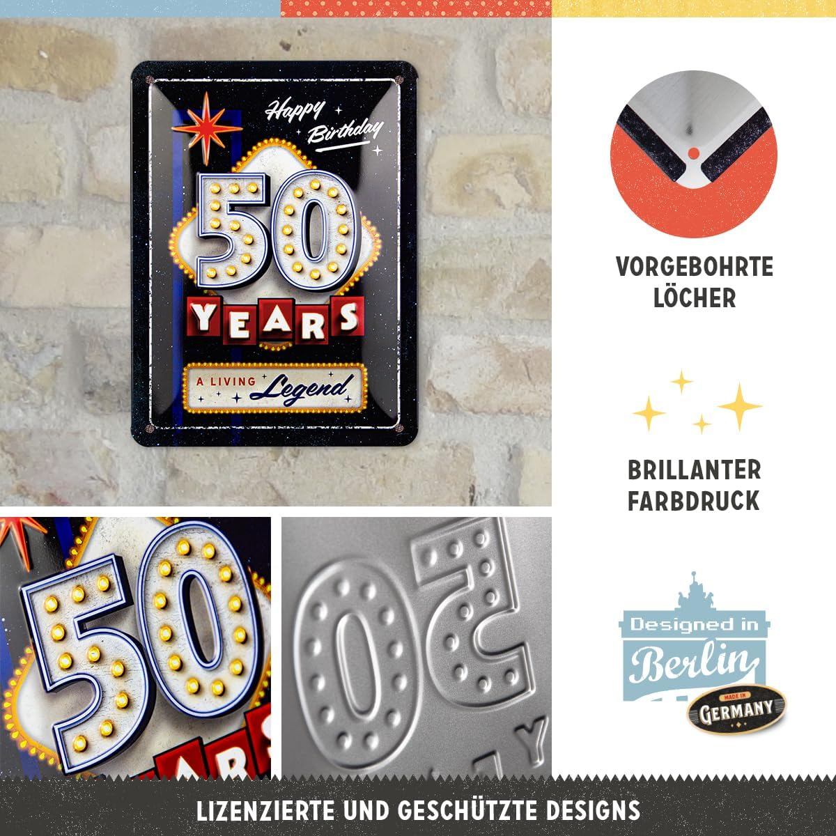 Placa metalica 15x20 - 50 Years Birthday - La multi ani de 50 de ani! [3]