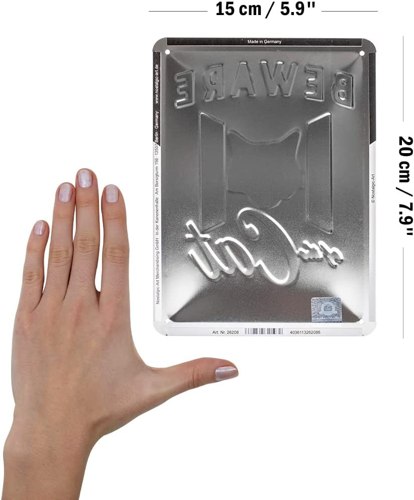 Placa metalica 15X20 Beware of the Cat - Atentie la pisica [2]