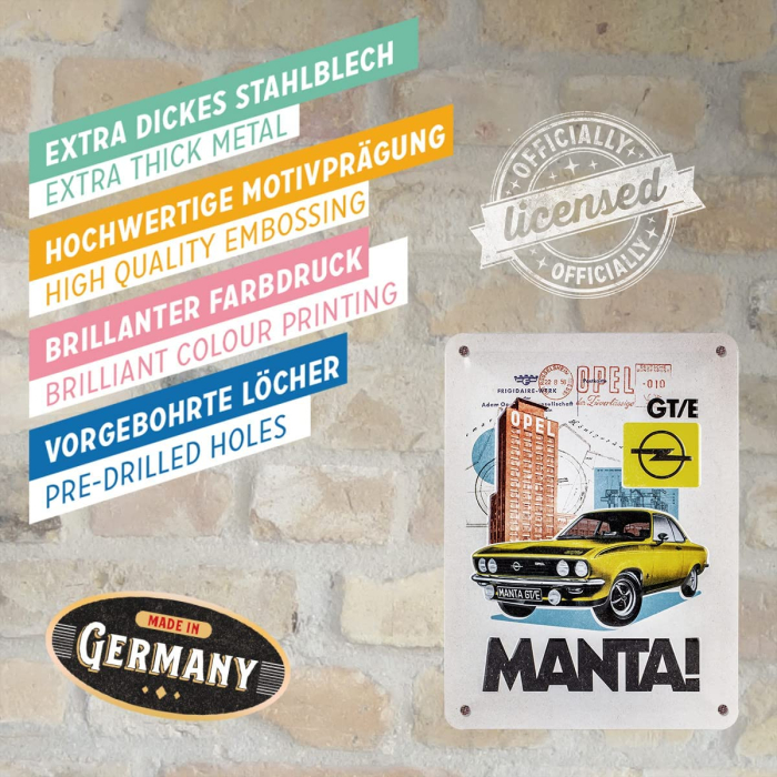 Placa metalica 15x20 cm Opel - Manta GT/E Collaj [4]