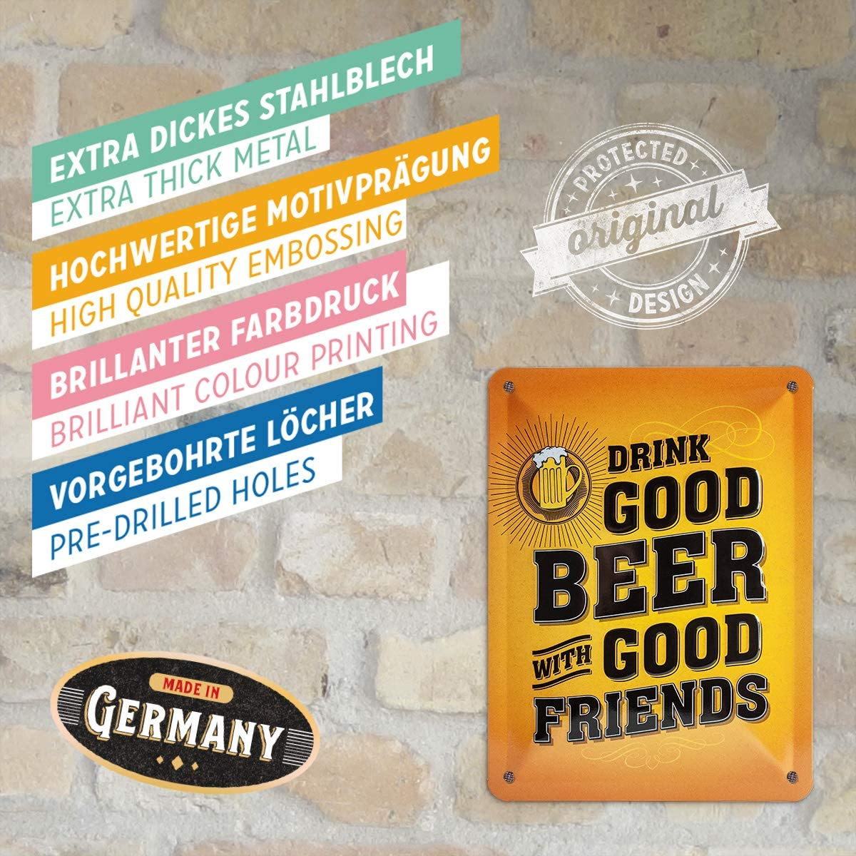Placa metalica 15X20 Drink Good Beer - Beti bere buna [4]
