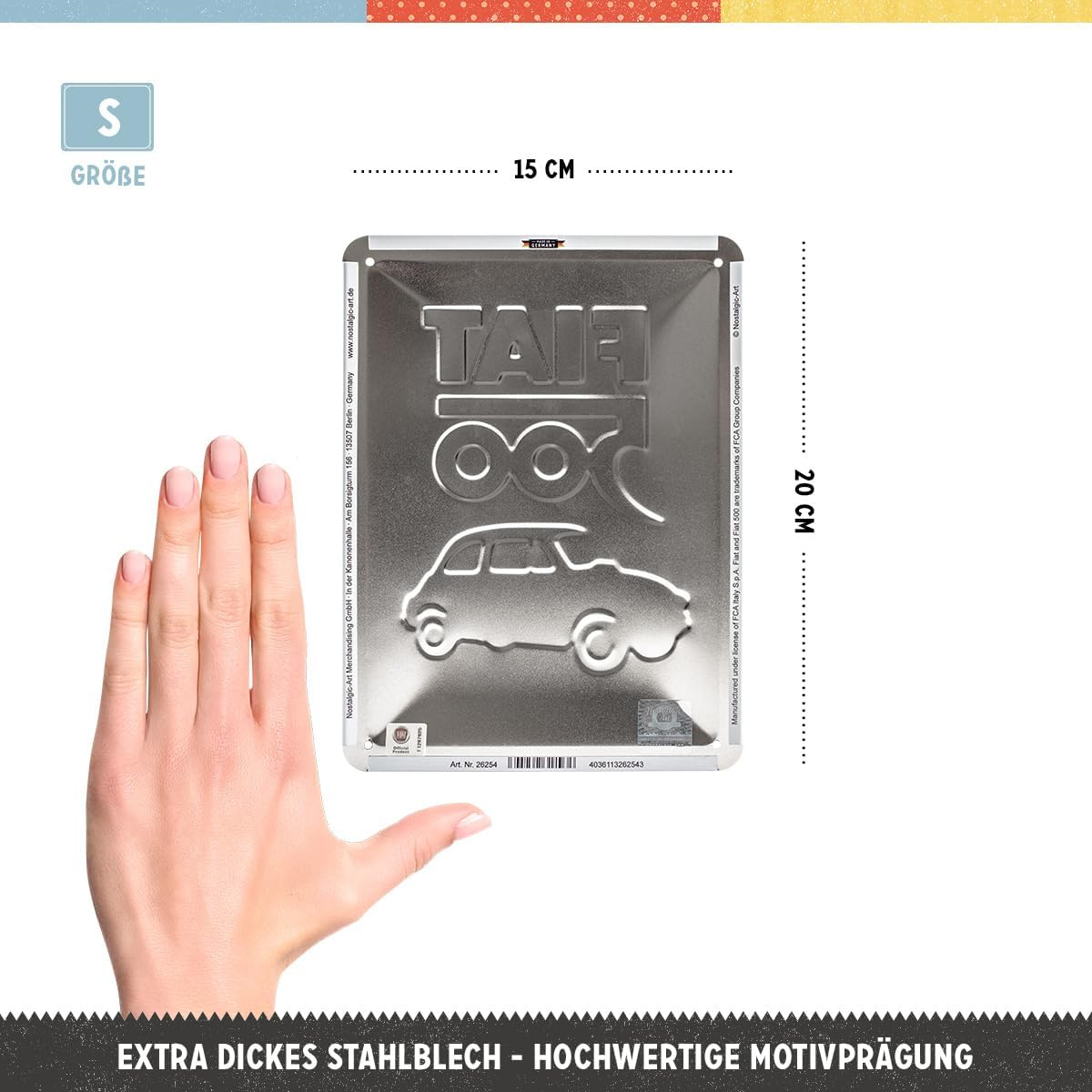 Placa metalica 15x20 Fiat 500 [2]