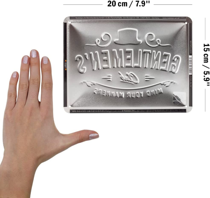 Placa metalica 15x20 Gentlemen's Club - Clubul de Gentlemeni [2]