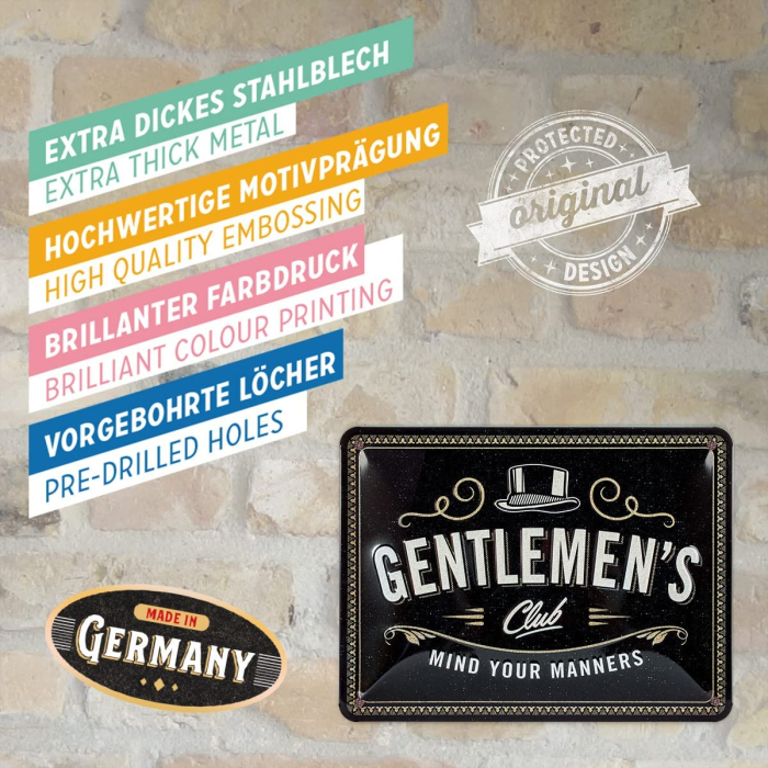 Placa metalica 15x20 Gentlemen's Club - Clubul de Gentlemeni [4]