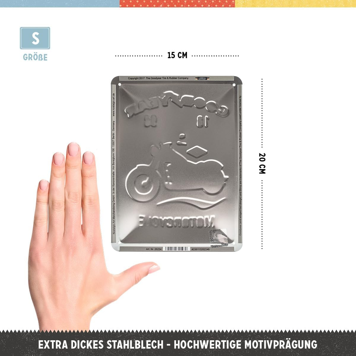Placa metalica 15x20 Goodyear Motocicleta [2]