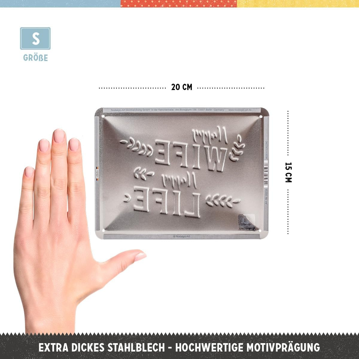 Placa metalica 15x20 Happy Wife Happy Life - Nevasta fericita Viata fericita [2]