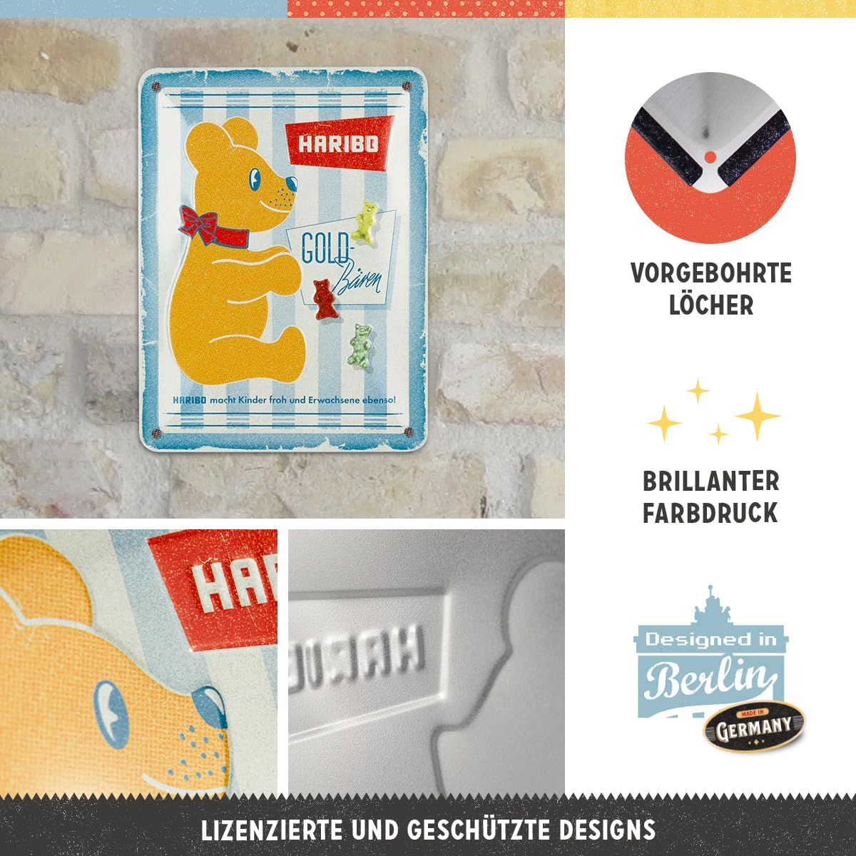Placa metalica 15X20 HARIBO Vintage GOLD Baren - Haribo - Ursul auriu [3]