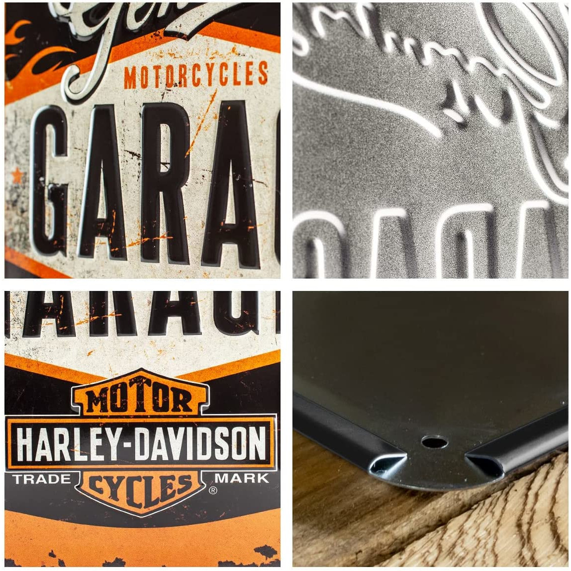 Placa metalica 15X20 Harley - Davidson Garaj [3]