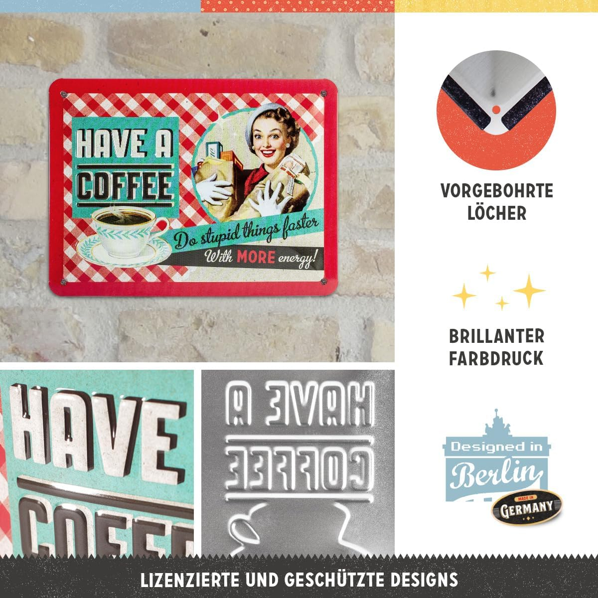 Placa metalica 15X20 Have a coffee - Serveste o cafea [3]