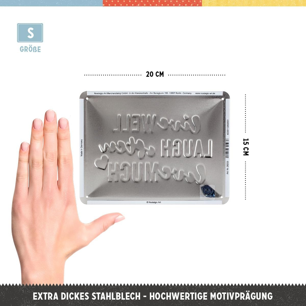 Placa metalica 15X20 Live Laugh Love - Traieste Rade Iubeste [2]