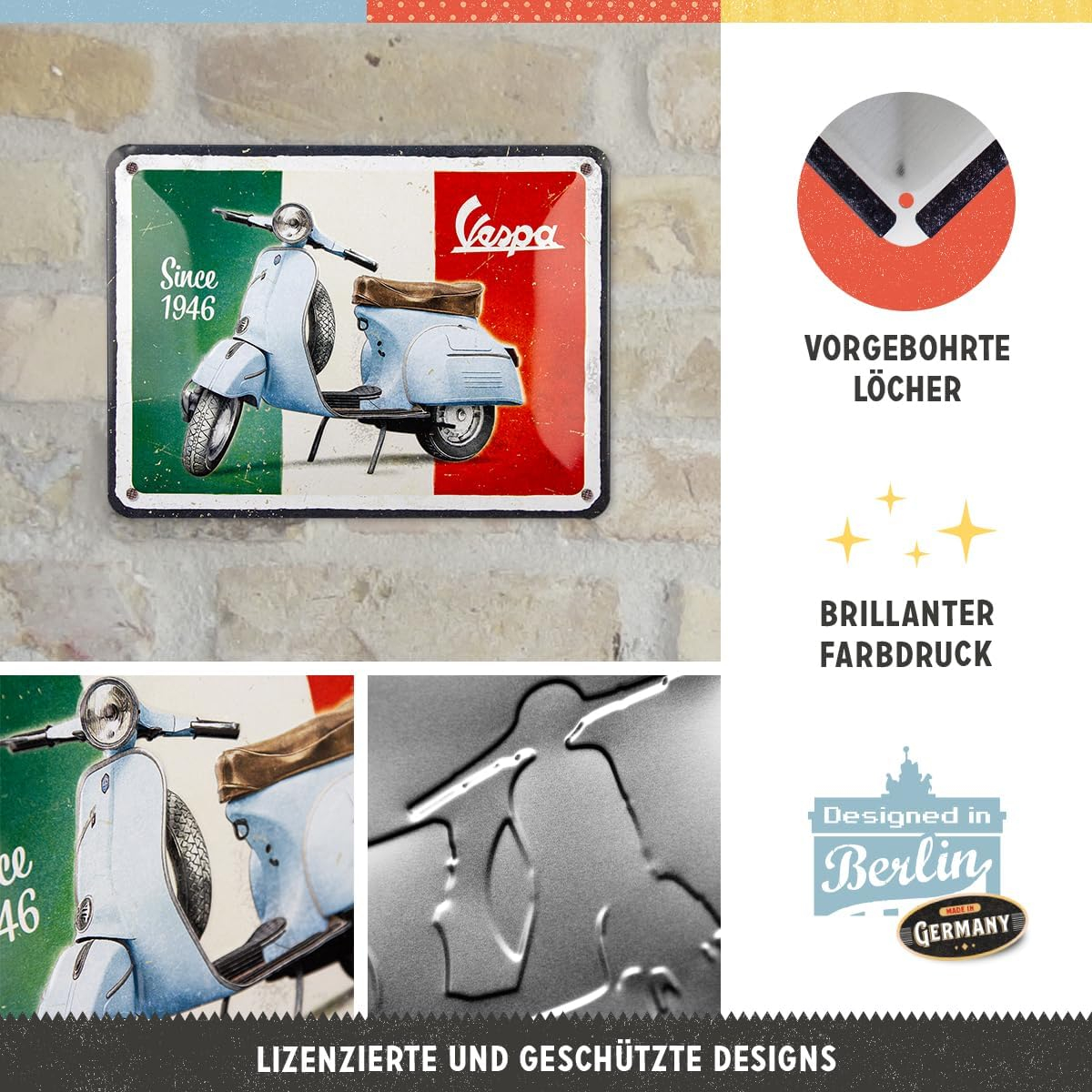 Placa metalica 15x20 Vespa - inca din 1946 [3]