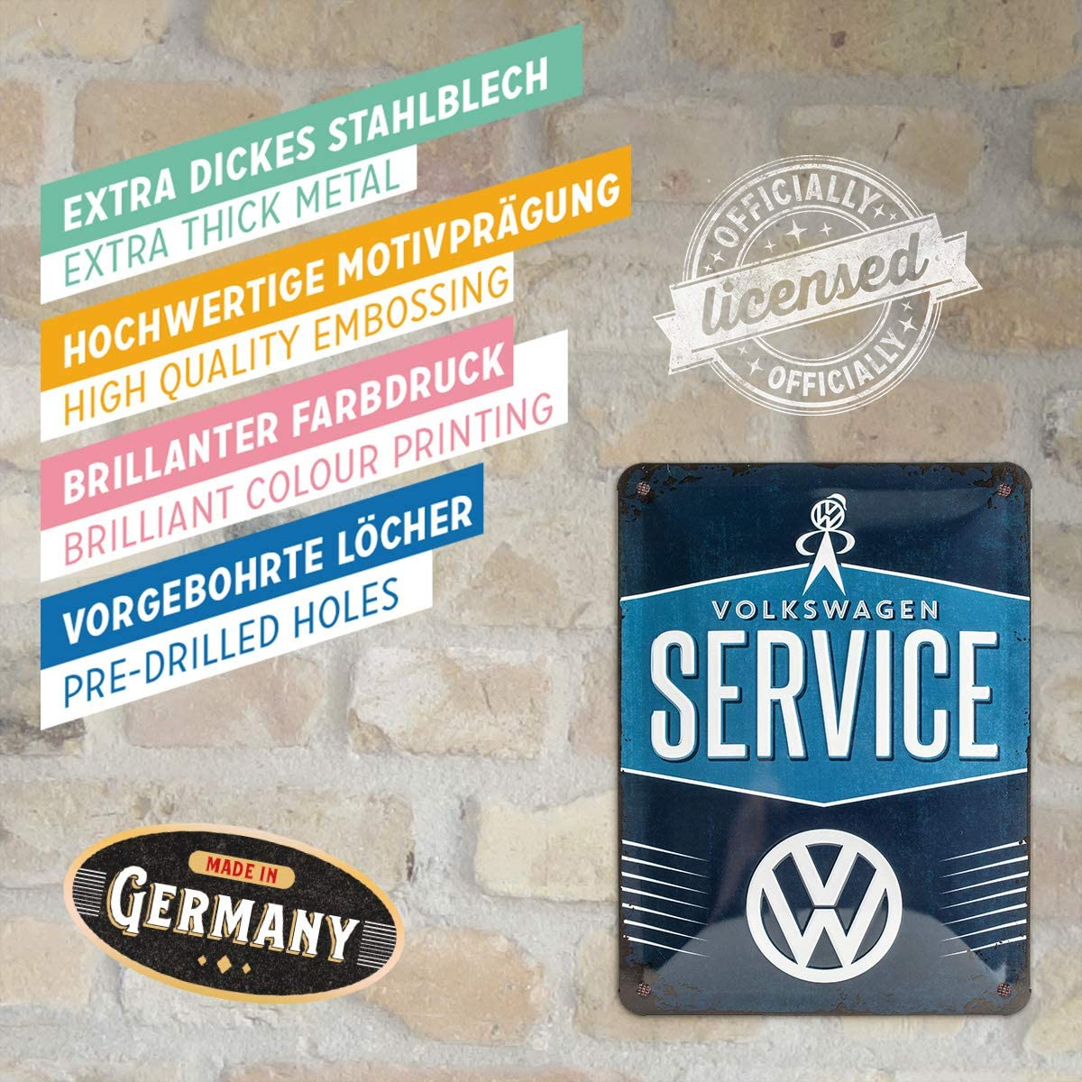 Placa metalica 15x20 Volkswagen-Service [4]