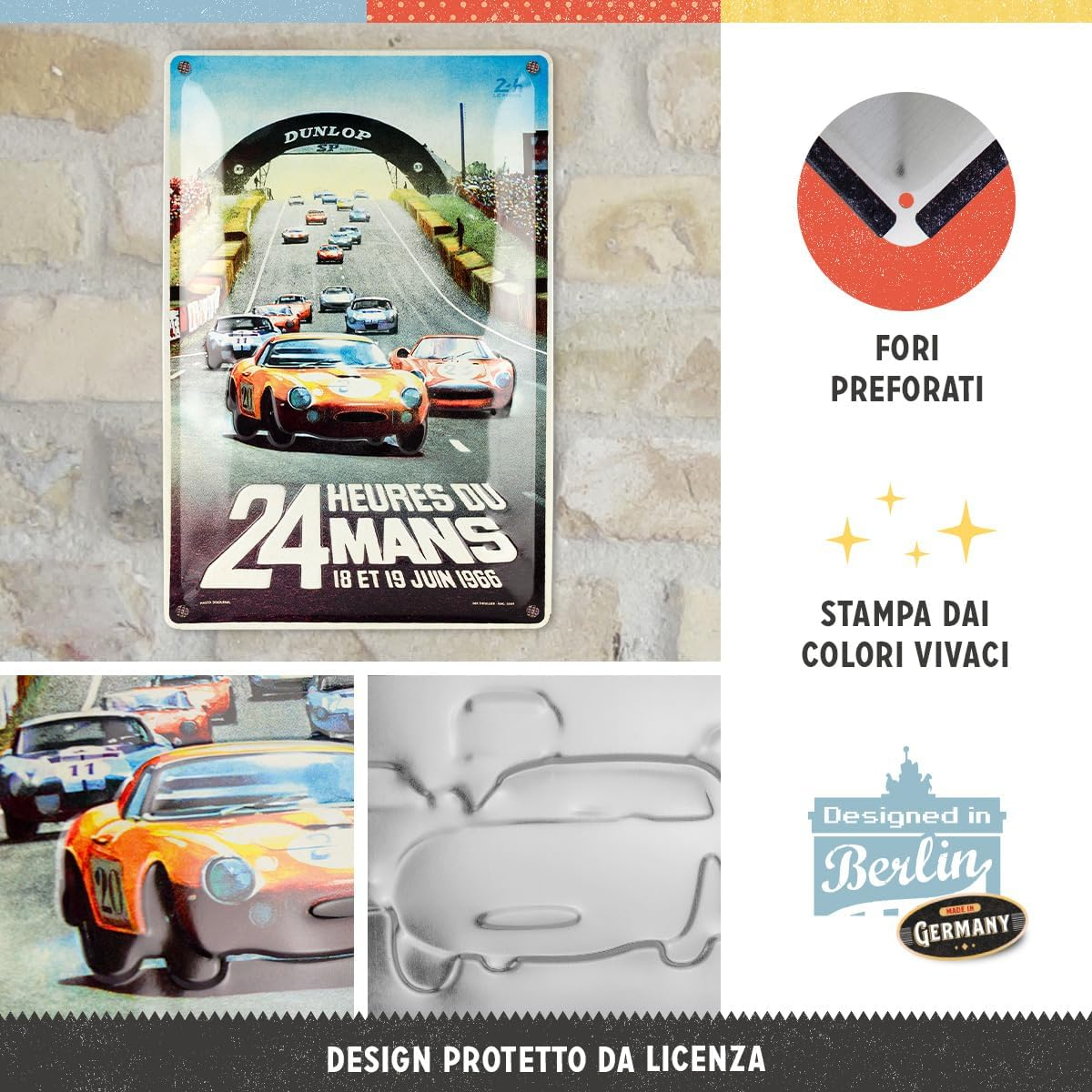 Placa metalica 20x30 24h Le Mans - Racing Poster 1966 [3]