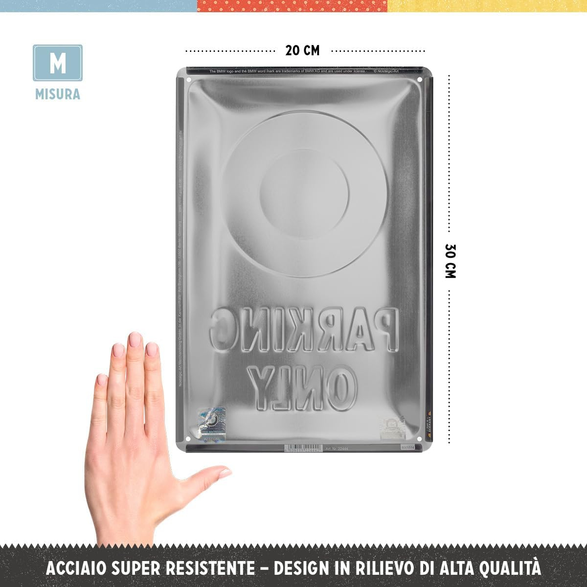 Placa metalica 20x30 BMW - Parking Only Classic Blue [2]