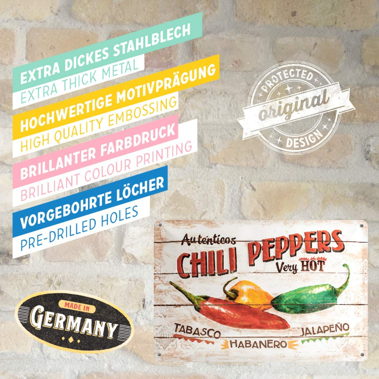 Placa metalica 20X30 Chili Peppers - Ardei Iuti [3]
