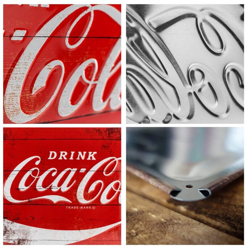 Placa metalica 20X30 Coca-Cola-Logo Red - sigla pe fundal Rosu [3]