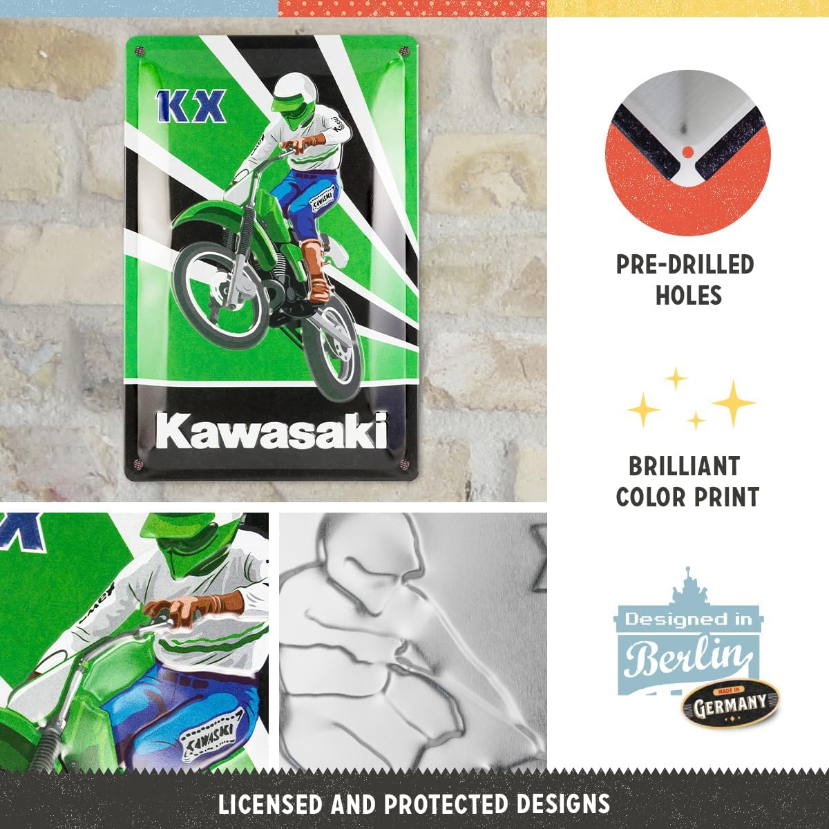Placa metalica 20x30 Kawasaki KX Motocross [3]