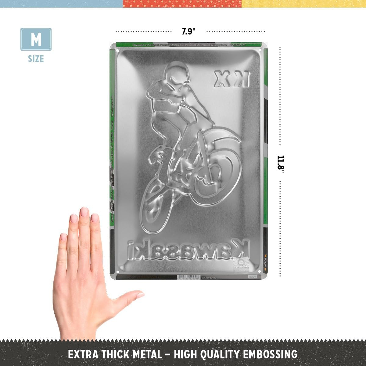 Placa metalica 20x30 Kawasaki KX Motocross [2]