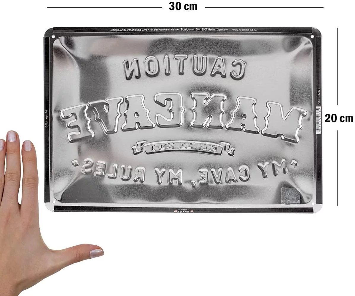 Placa metalica 20x30 Man Cave - Pestera Barbatului [2]