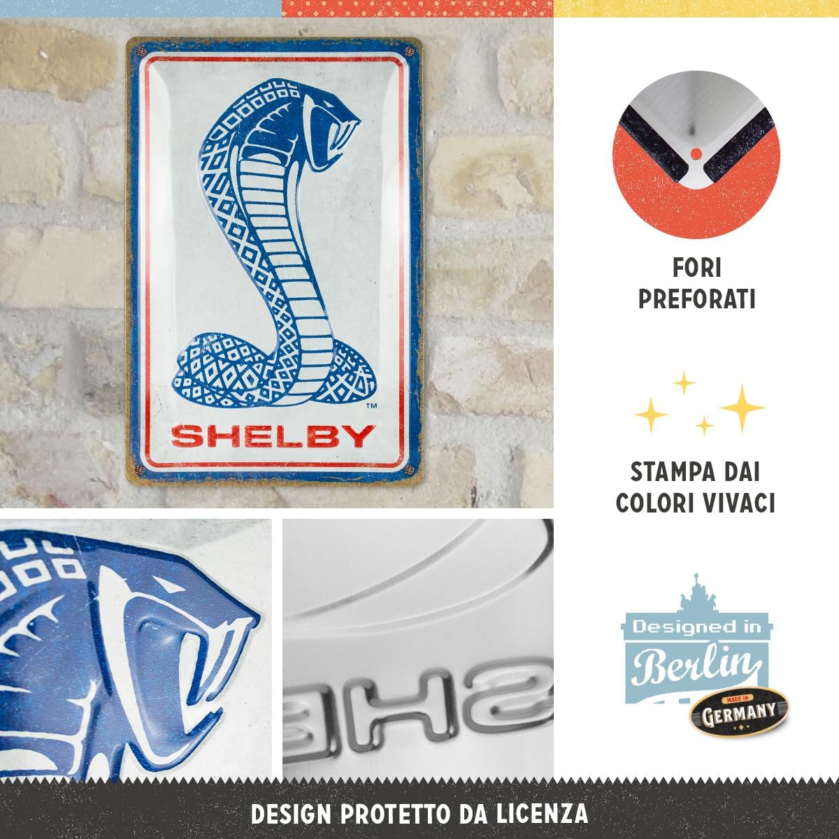 Placa metalica 20x30 Shelby - Cobra Snake [3]