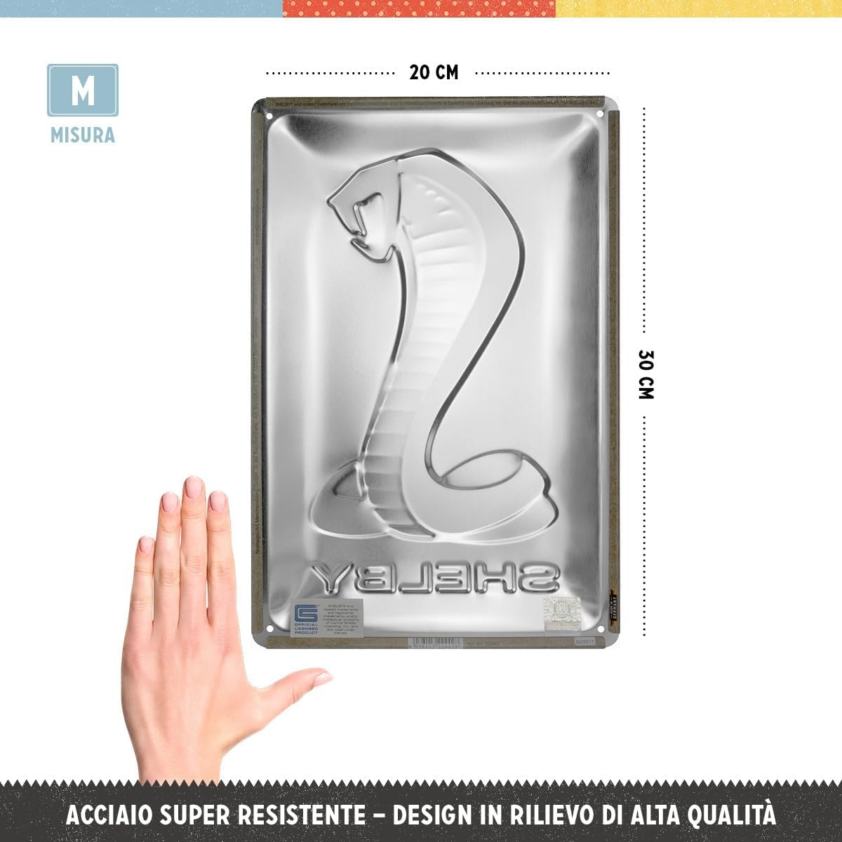 Placa metalica 20x30 Shelby - Cobra Snake [2]