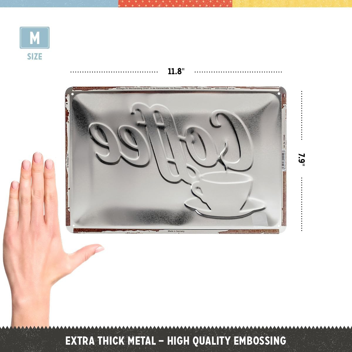 Placa metalica 20x30 Strong Coffee Served Here [2]