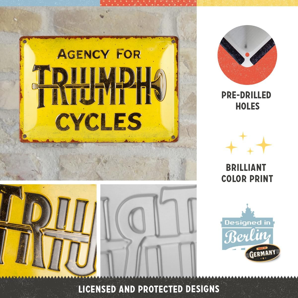 Placa metalica 20x30 Triumph Agency for Cycles - Agentia Motocicletelor [3]