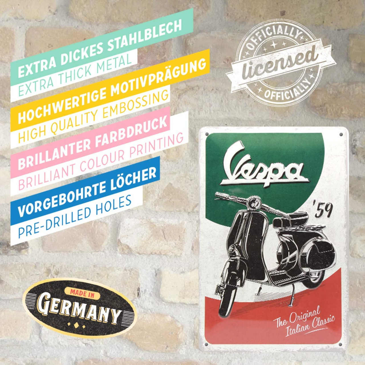 Placa metalica 20x30 Vespa - The Italian Classic - Vespa - Clasicul Italienesc [4]