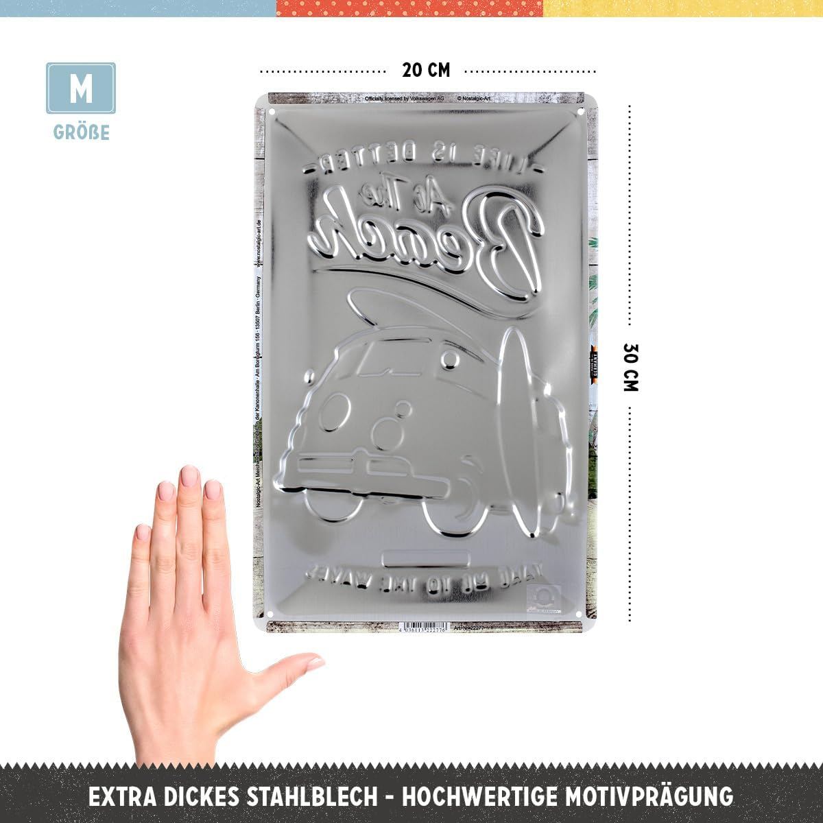 Placa metalica 20x30 Volkswagen Bulli Beach - Plaja [2]