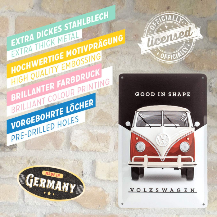 Placa metalica 20X30 Volkswagen - Good In Shape - Forma Buna [4]