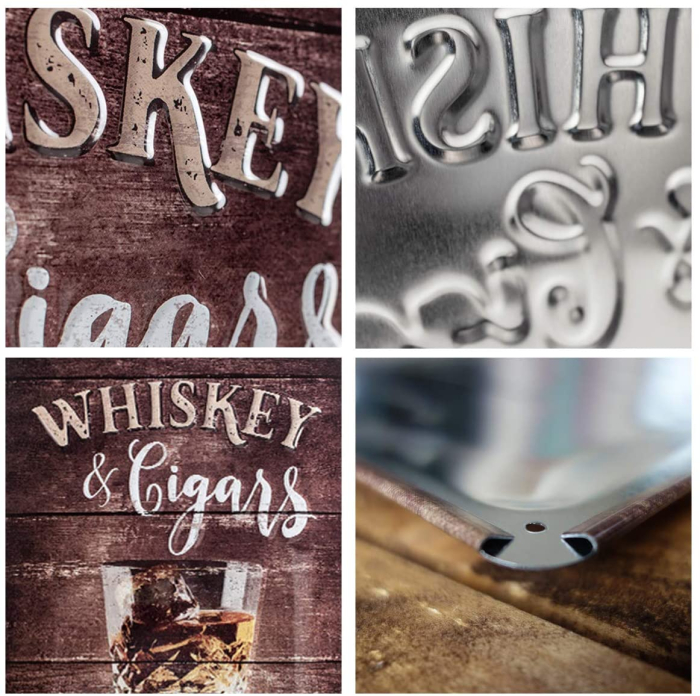 Placa metalica 20X30 Whiskey & Cigars - Whiskey si Trabucuri [3]