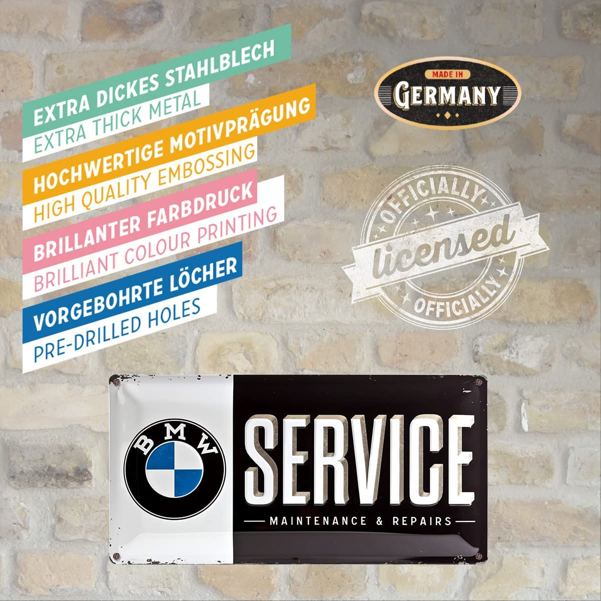 Placa metalica 25X50 BMW - Service [4]