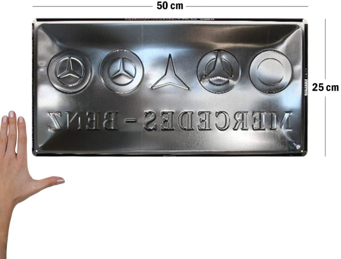 Placa metalica 25x50 Mercedes-Benz logo evolution - Evolutia Siglei [2]