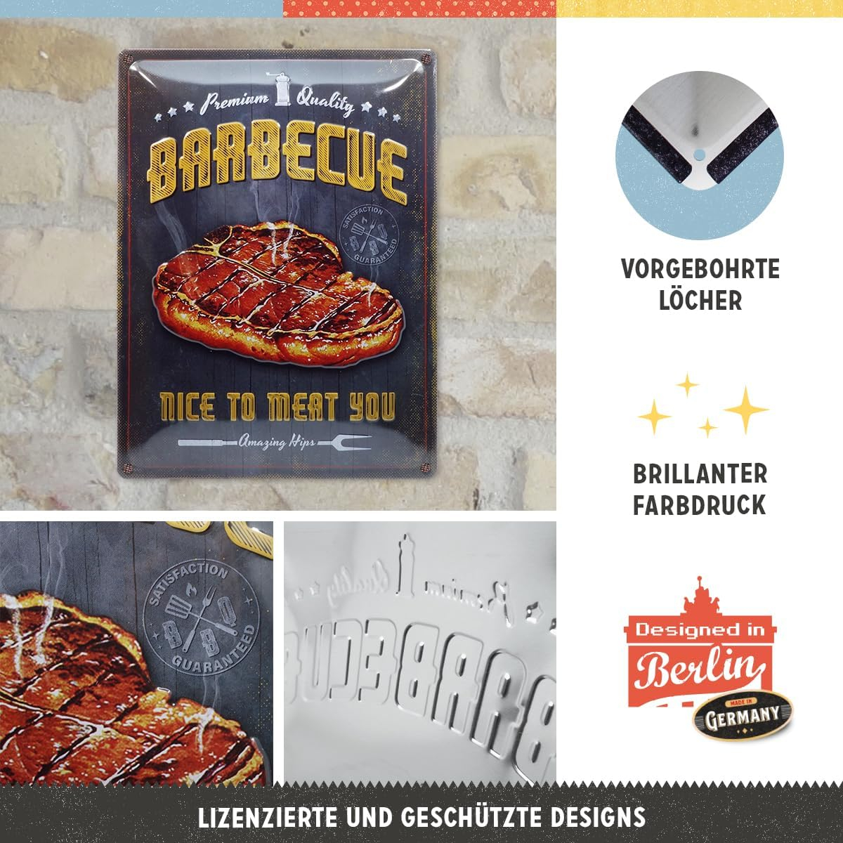 Placa metalica 30x40 Barbecue Nice to Meat You - Bun venit la Gratar [3]