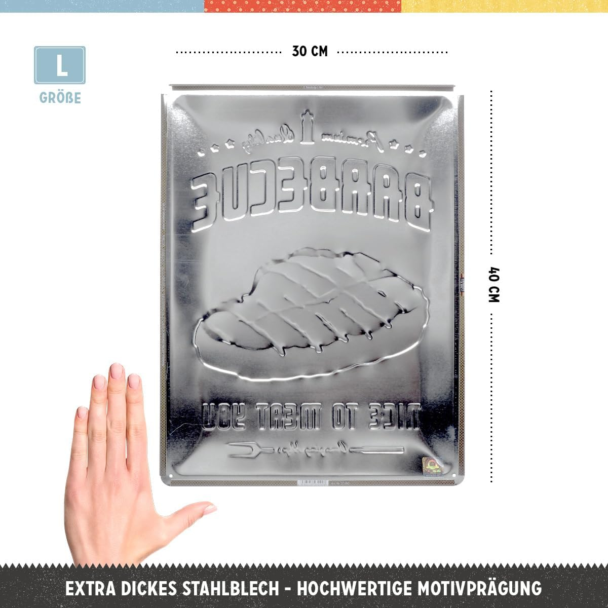 Placa metalica 30x40 Barbecue Nice to Meat You - Bun venit la Gratar [2]