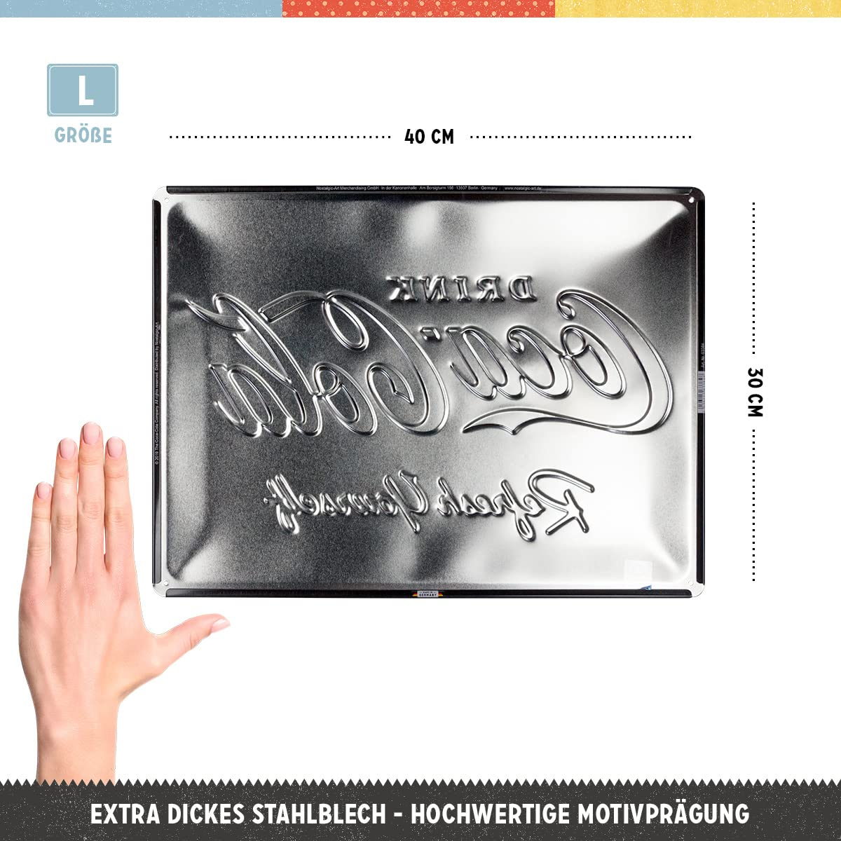 Placa metalica 30x40 Coca-Cola logo Gold - Sigla Aurie [2]