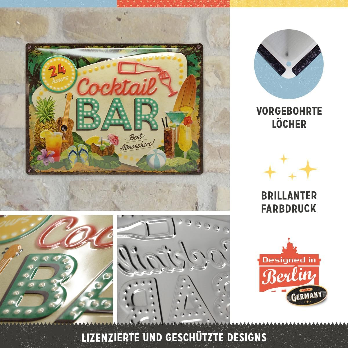Placa metalica 30x40 Cocktail Bar [3]