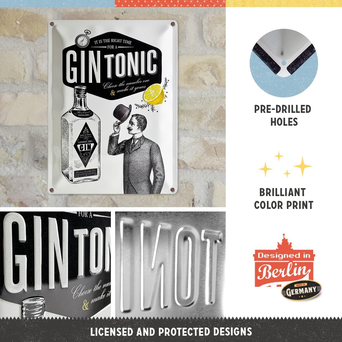 Placa metalica 30X40 Gin Tonic [3]