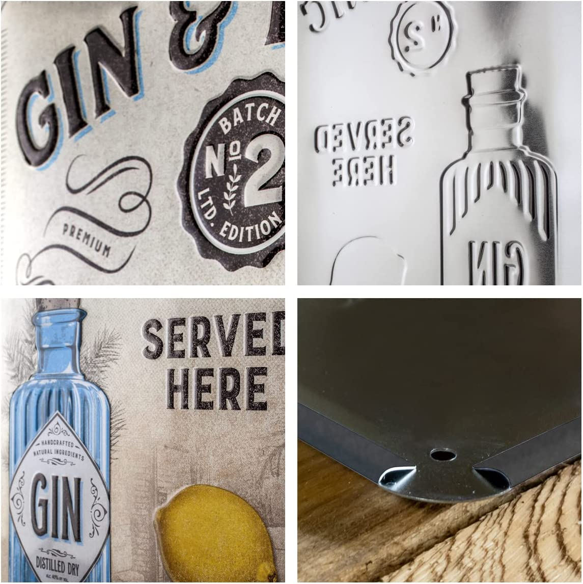 Placa metalica 30x40 Gin & Tonic Served Here - Gin Tonic servit Aici [3]