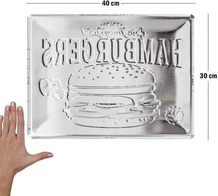 Placa metalica 30X40 Hamburgers [2]