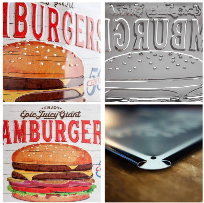 Placa metalica 30X40 Hamburgers [3]