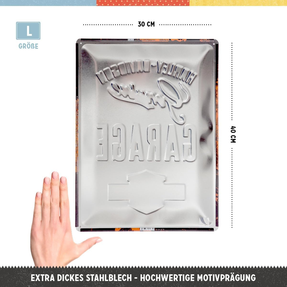 Placa metalica 30X40 Harley-Davidson Garage - Garaj [2]