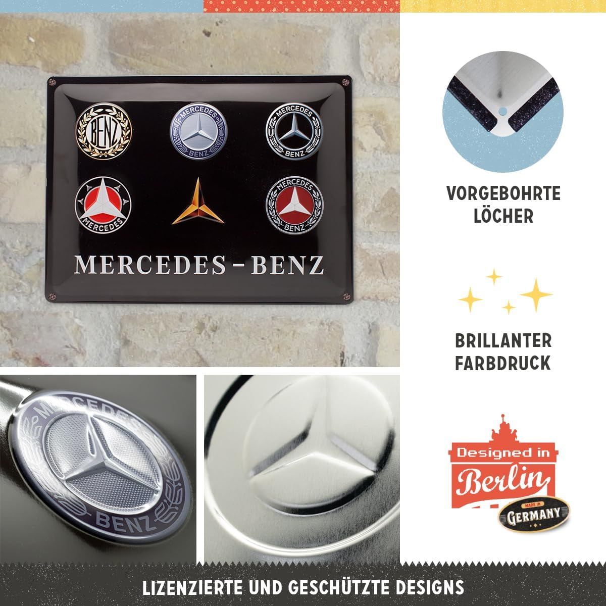 Placa metalica 30x40 Mercedes-Benz Logo Evolution - Evolutia Siglei [3]