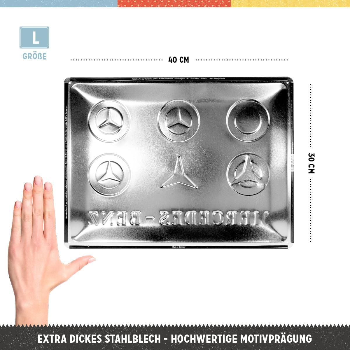 Placa metalica 30x40 Mercedes-Benz Logo Evolution - Evolutia Siglei [2]