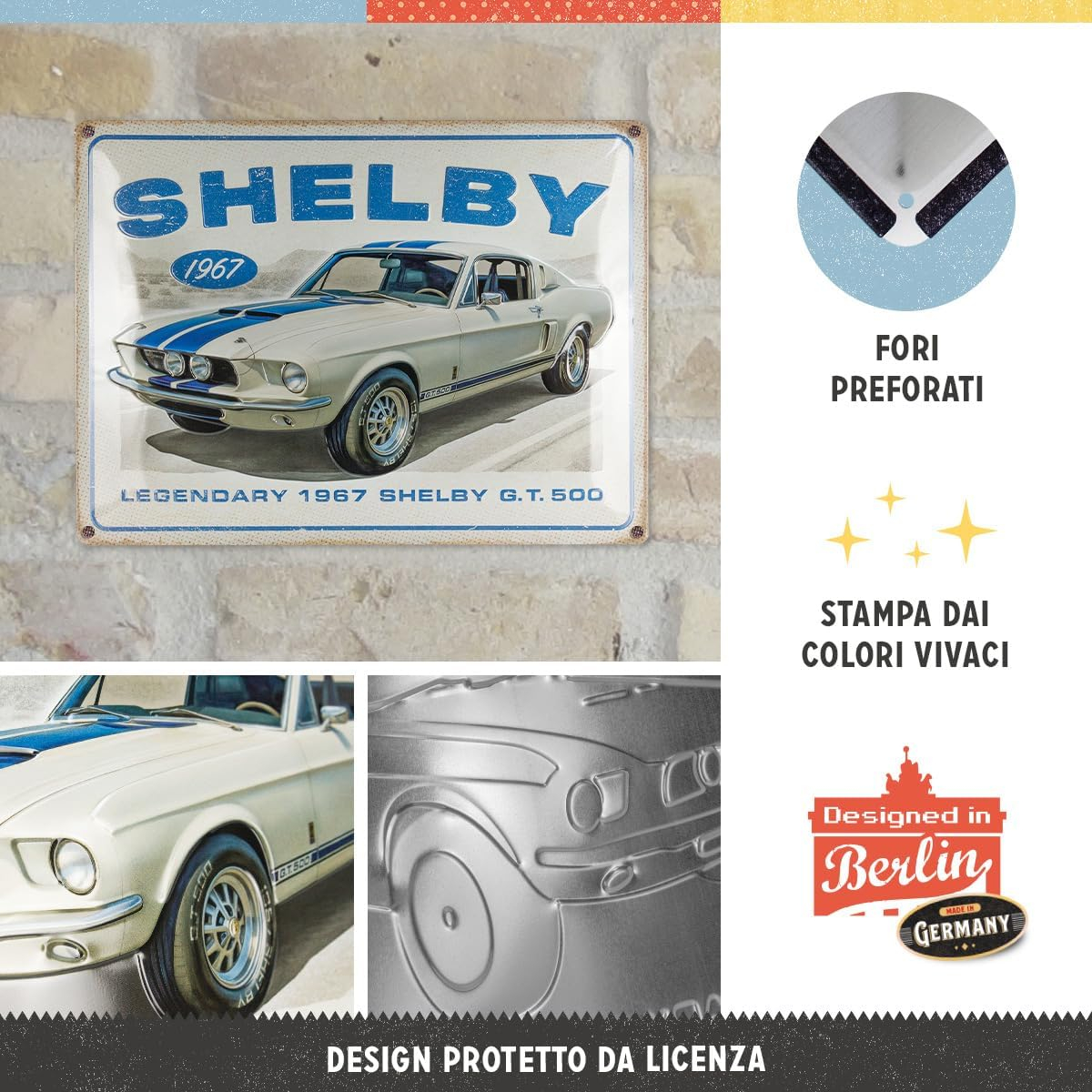 Placa metalica 30x40 Shelby - 1967 GT 500 [3]