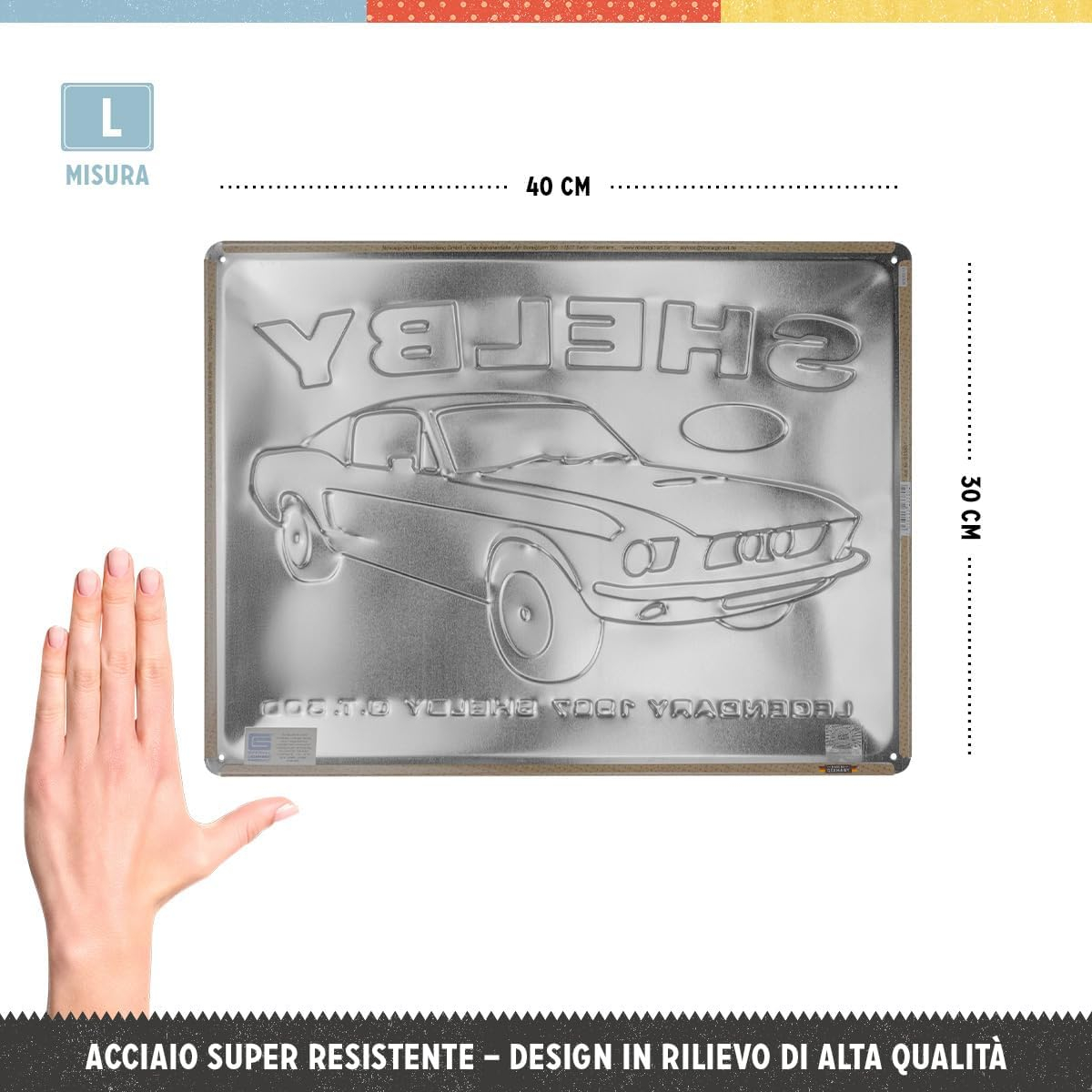 Placa metalica 30x40 Shelby - 1967 GT 500 [2]