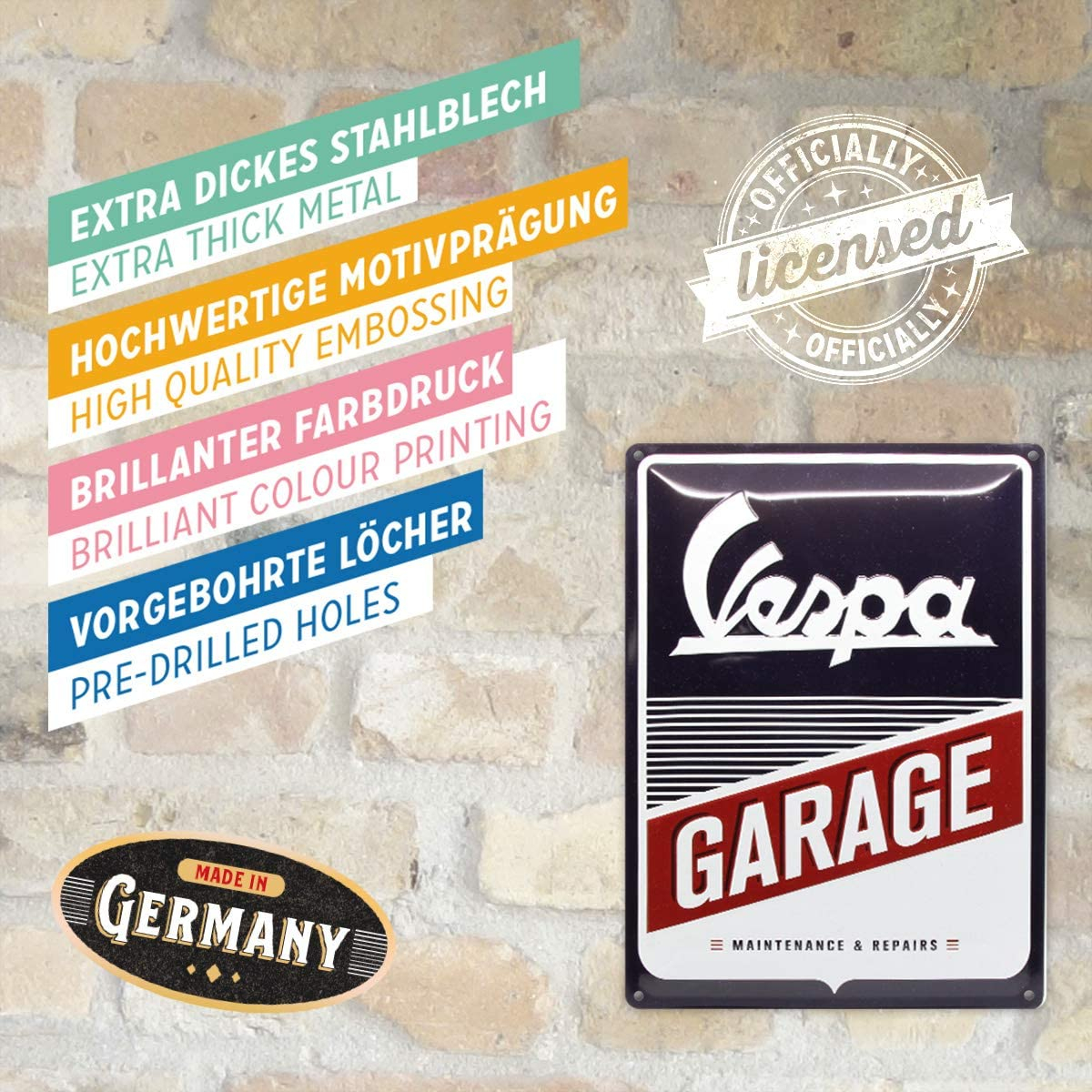 Placa metalica 30x40 Vespa - Garage - Garaj [4]