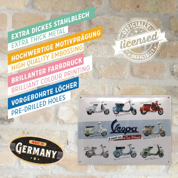 Placa metalica 30x40 Vespa - Model Chart - Diagrama cu modele [4]