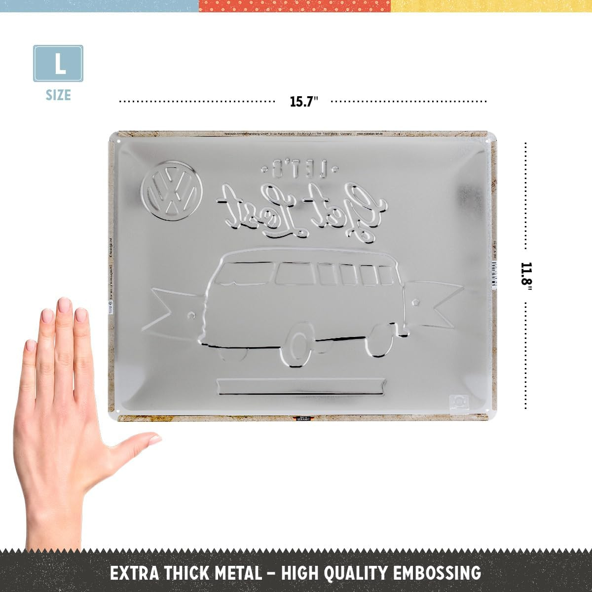 Placa metalica 30X40 Volkswagen - Let's Get Lost - Hai sa ratacim [2]